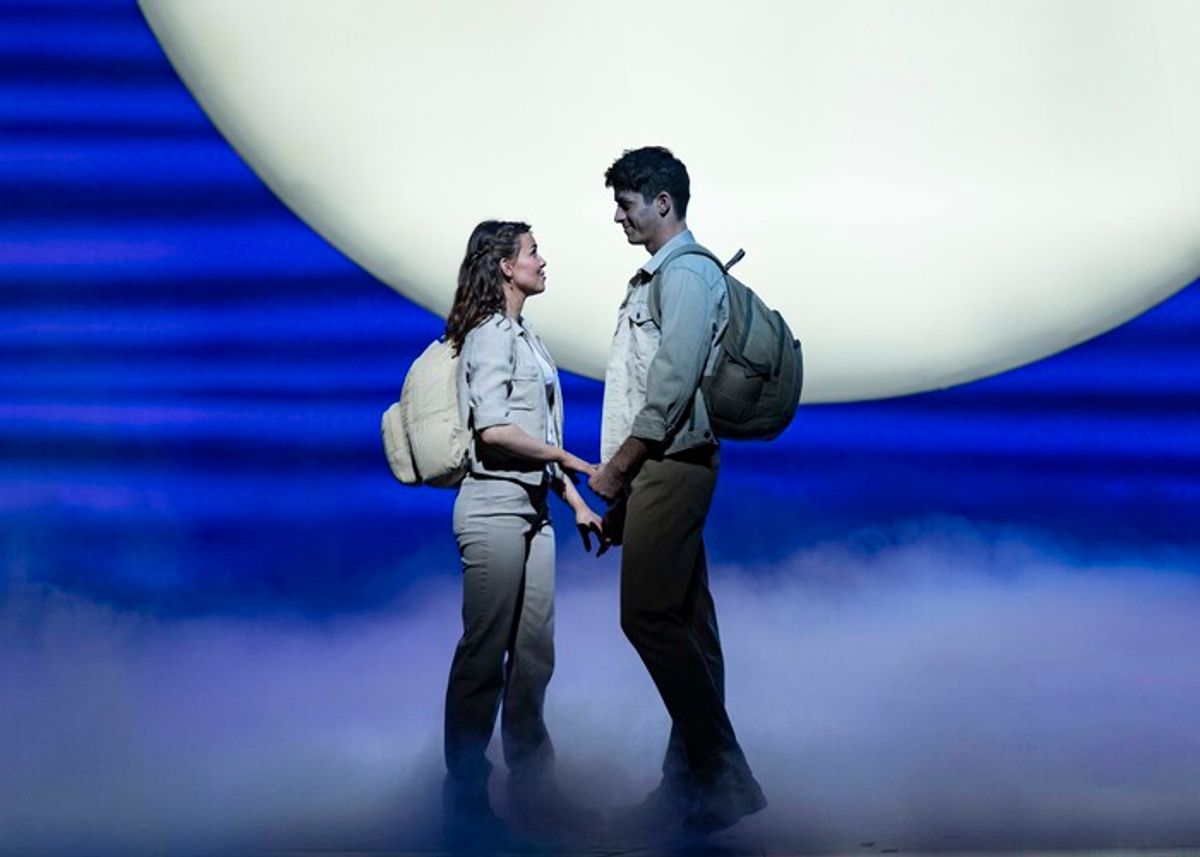 London, UK, Monday, 29th January 2024 Stevie Doc and Tobias Turley on stage for the curtain call of the first performance of Stevie Doc and Tobias Turley, winners of ITV’s Mamma Mia! I have a dream, In Mamma Mia at the Novello Theatre. Credit: DavidJensen  at 