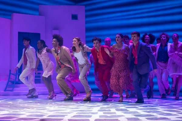 London, UK, Monday, 29th January 2024 Stevie Doc and cast of Mamma Mia on stage for t Photo