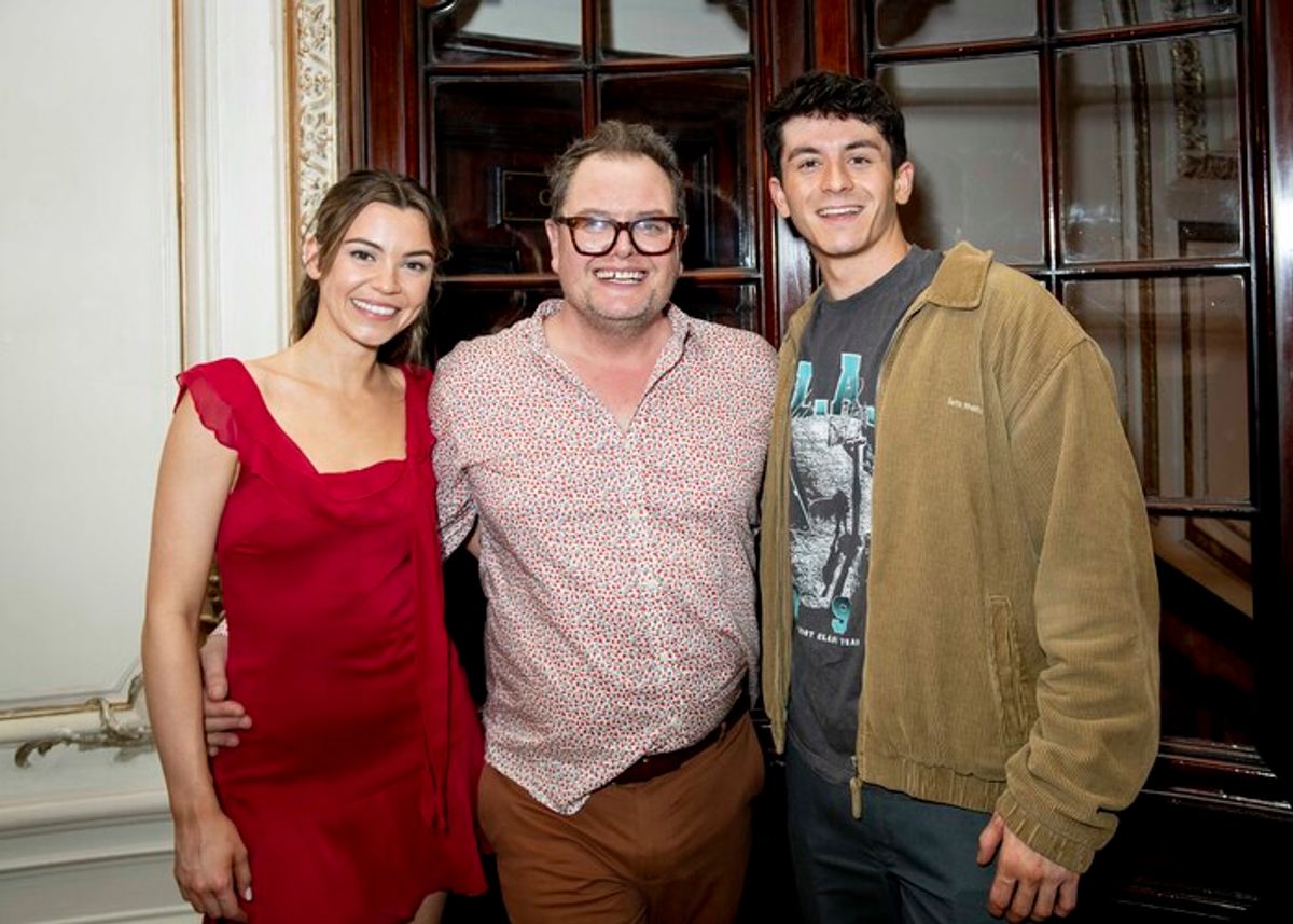 London, UK, Monday, 29th January 2024 Stevie Doc, Alan Carr and Tobias Turley attend the afterparty for the first performance of Stevie Doc and Tobias Turley, winners of ITV’s Mamma Mia! I have a dream, In Mamma Mia at the Novello Theatre. Credit: DavidJensen  at 