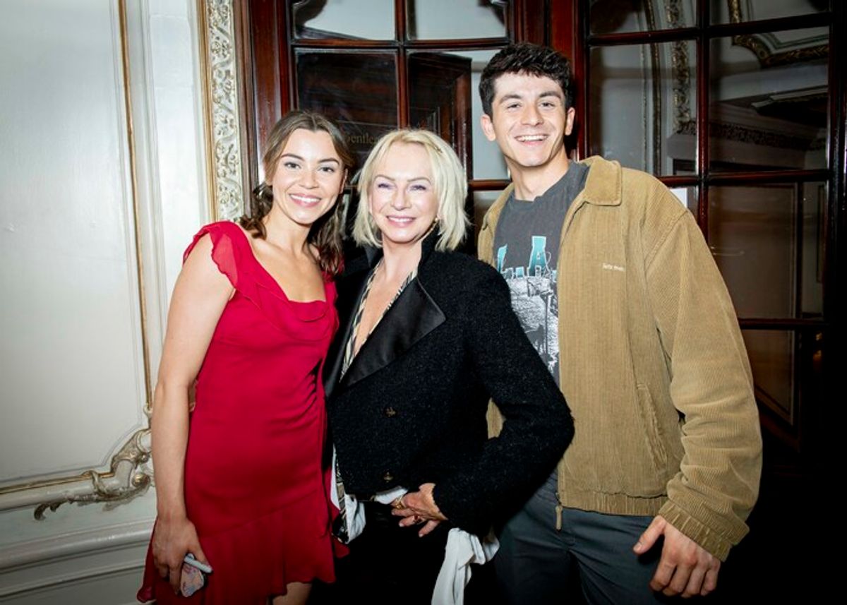 London, UK, Monday, 29th January 2024 Stevie Doc, Judy Craymer and Tobias Turley attend the afterparty for the first performance of Stevie Doc and Tobias Turley, winners of ITV’s Mamma Mia! I have a dream, In Mamma Mia at the Novello Theatre. Credit: DavidJensen  at 