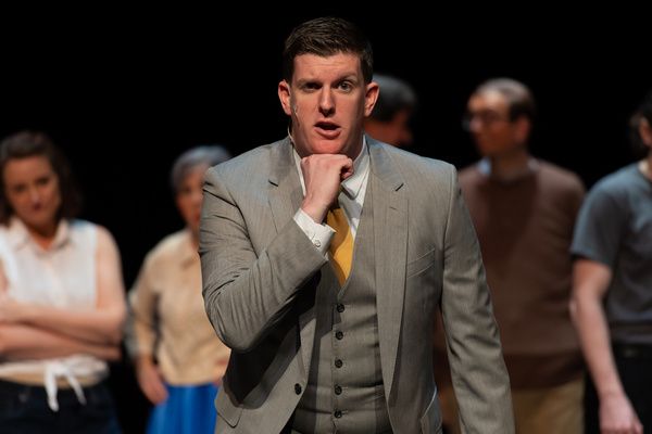The cast of Kander & Ebb''s CURTAINS at the Milburn Stone Theatre Photo