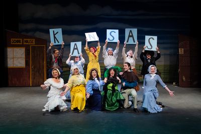 The cast of Kander & Ebb''s CURTAINS at the Milburn Stone Theatre Photo