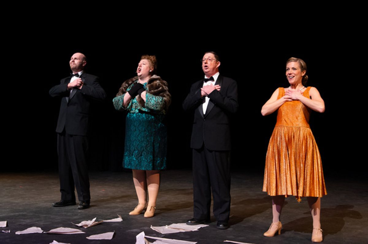 The cast of Kander & Ebb''s CURTAINS at the Milburn Stone Theatre at 