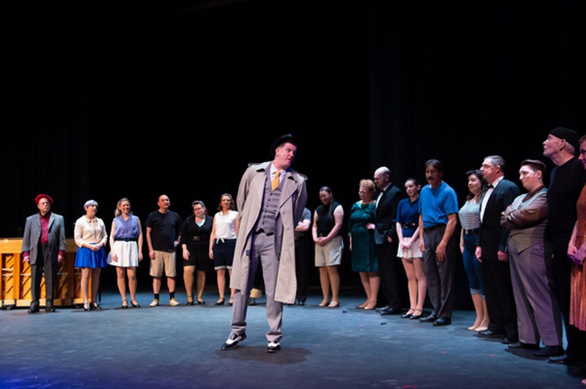 The cast of Kander & Ebb''s CURTAINS at the Milburn Stone Theatre at 