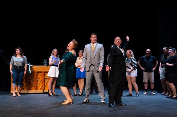 The cast of Kander & Ebb''s CURTAINS at the Milburn Stone Theatre Photo