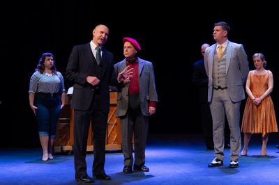 The cast of Kander & Ebb''s CURTAINS at the Milburn Stone Theatre Photo