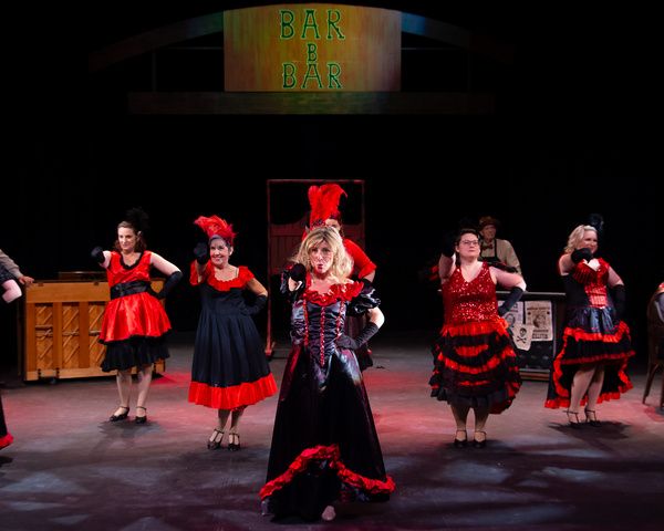 The cast of Kander & Ebb''s CURTAINS at the Milburn Stone Theatre Photo