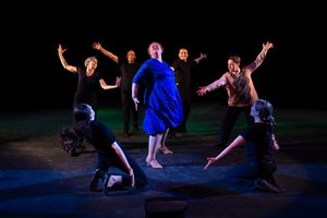 The cast of Kander & Ebb''s CURTAINS at the Milburn Stone Theatre Photo