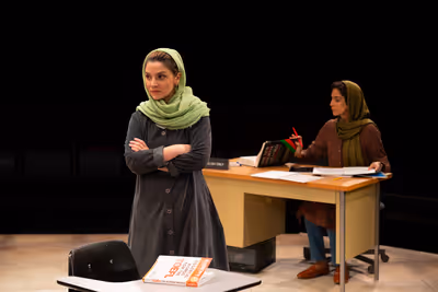 Tara Grammy and Pooya Mohseni in The Old Globe’s production of English Photo