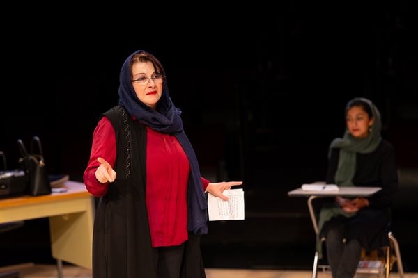 Mary Apick and Ari Derambakhsh in The Old Globe’s production of English Photo