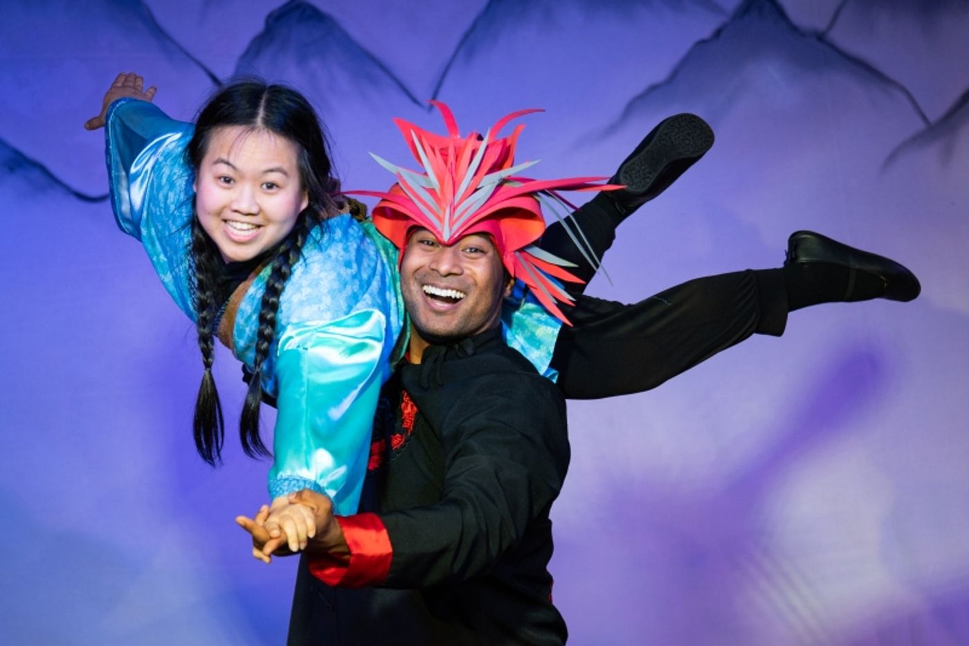 Kristina Jin and Willie Frierson, Jr, as Minli and Black Dragon
