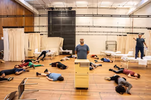Tony Jayawardena, Michael Sheen, and cast Photo