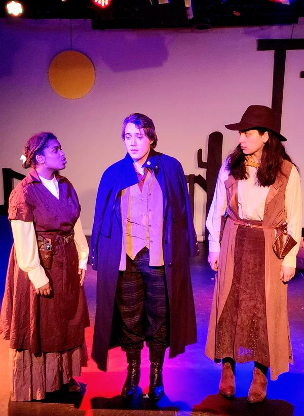 Rachel Patrice (Macduff), Maximilian Johnsson (Malcolm) and Bonnie Christilaw (Ross)  Photo