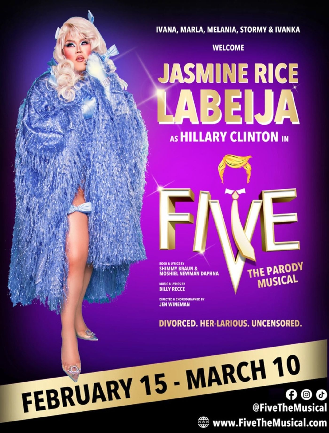 Jasmine Rice LaBeija to Join FIVE, THE PARODY MUSICAL as Hillary Clinton  Image