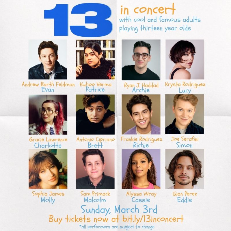Andrew Barth Feldman, Krysta Rodriguez, Antonio Cipriano and More Will Take Part in 13: THE MUSICAL Benefit Concert Image