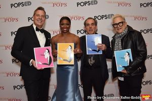 Ken Fallin presents Steven Reineke, Montego Glover and Lee Musiker with a George Gershwin caricature @ BroadwayWorld Ken Fallin presents Steven Reineke, Montego Glover and Lee Musiker with a George Gers Photo