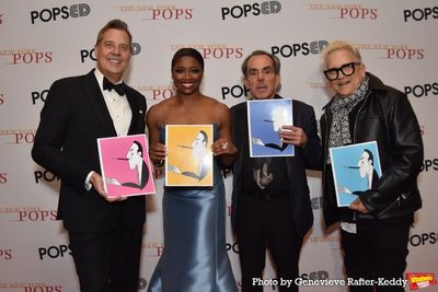 Ken Fallin presents Steven Reineke, Montego Glover and Lee Musiker with a George Gers Photo