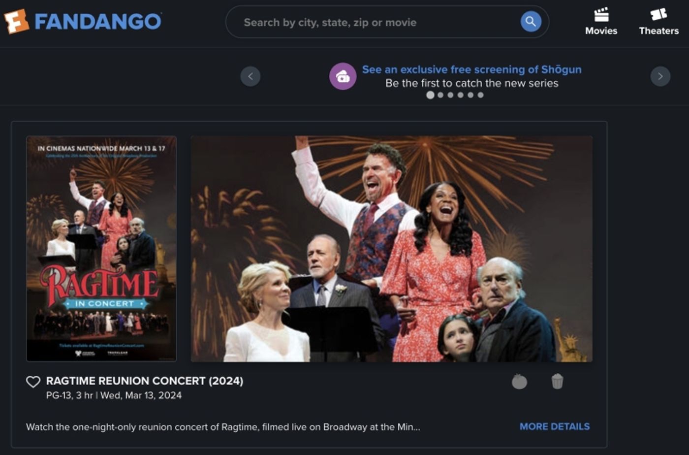 Despite Listings From National Chains, RAGTIME Reunion Concert Not Coming To Movie Theaters Next Month Despite Listings From National Chains, RAGTIME Reunion Concert Not Coming To Movie Theaters Next Month Image