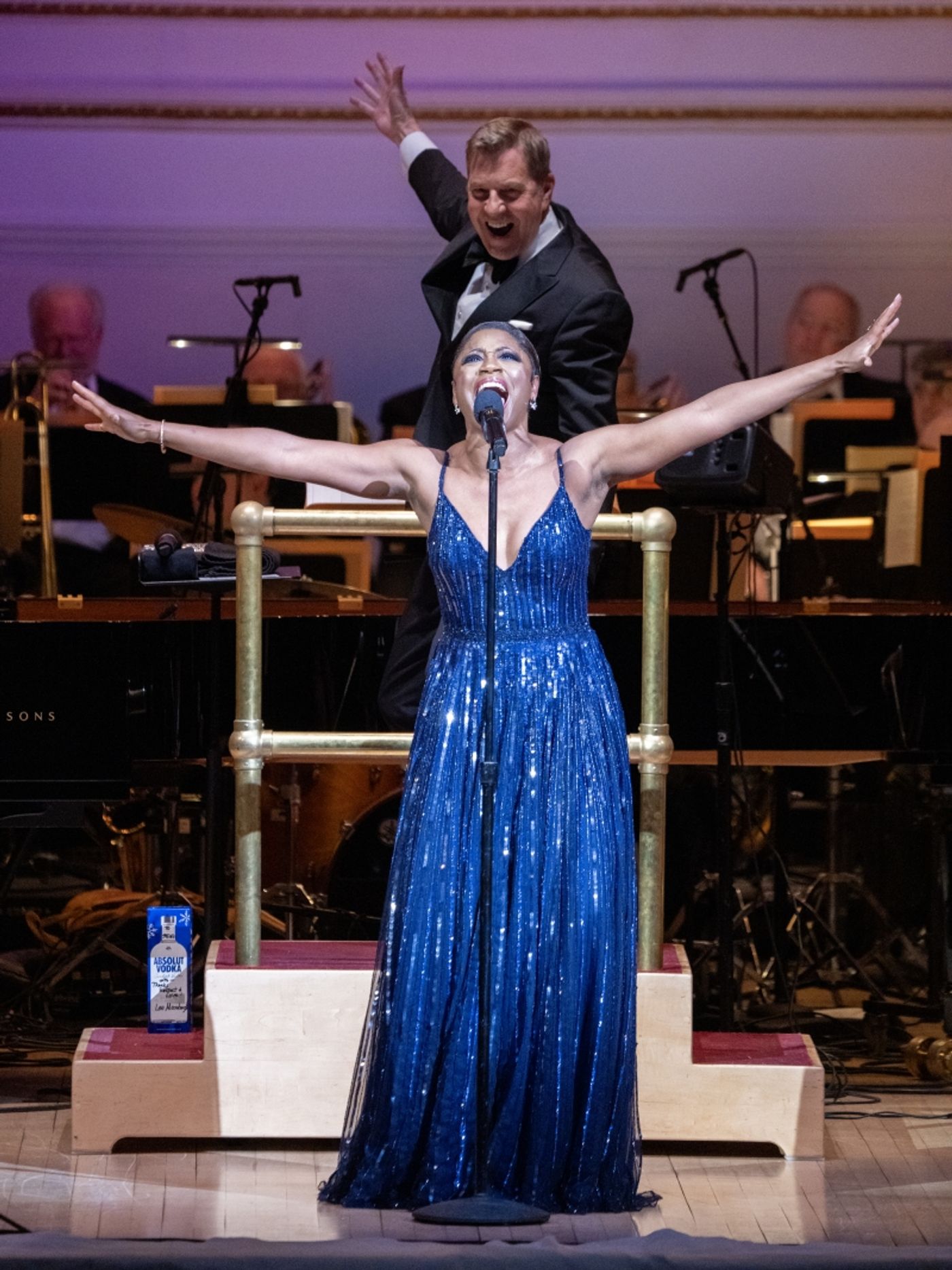 Montego Glover, conductor Steven Reineke and The New York Pops. Photo credit: Richard Termine