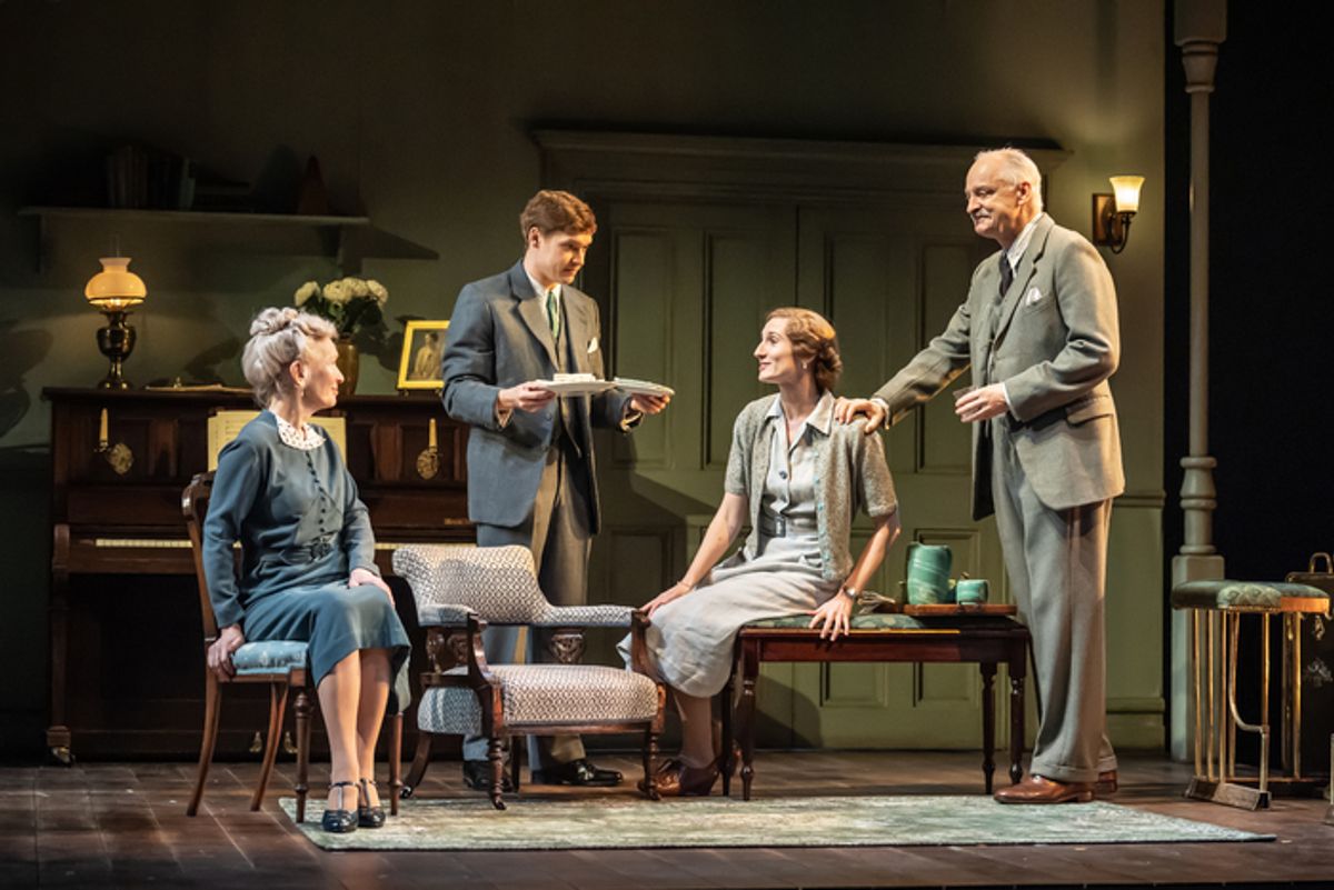 Lindsay Duncan (Dora), Billy Howle (Nicholas), Bessie Carter (Fenny) and Malcolm Sinclair (Charles) in Dear Octopus at the National Theatre (c) Marc Brenner  0731 at 