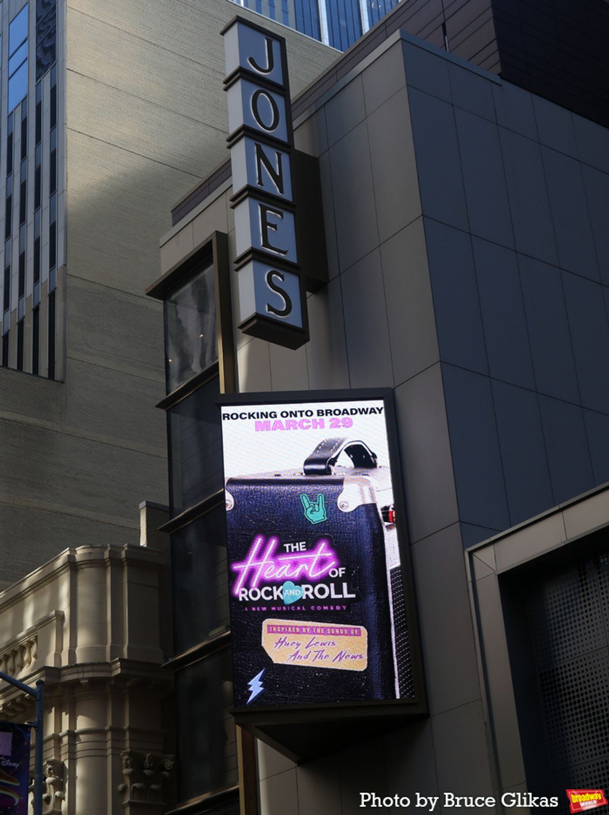 Signage at The James Earl Jones Theatre at 