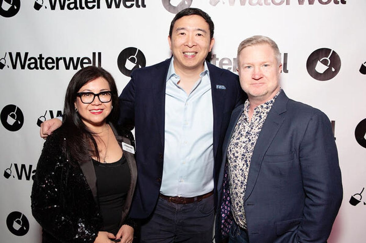Nella Vera, Andrew Yang, and Kevin Bleyer at 