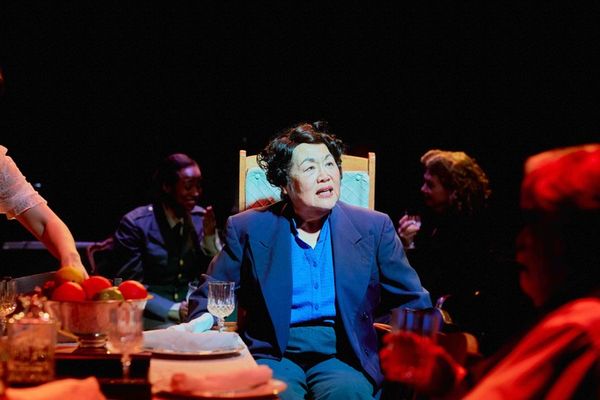 Emily Kuroda (center) and the cast of THREE Photo