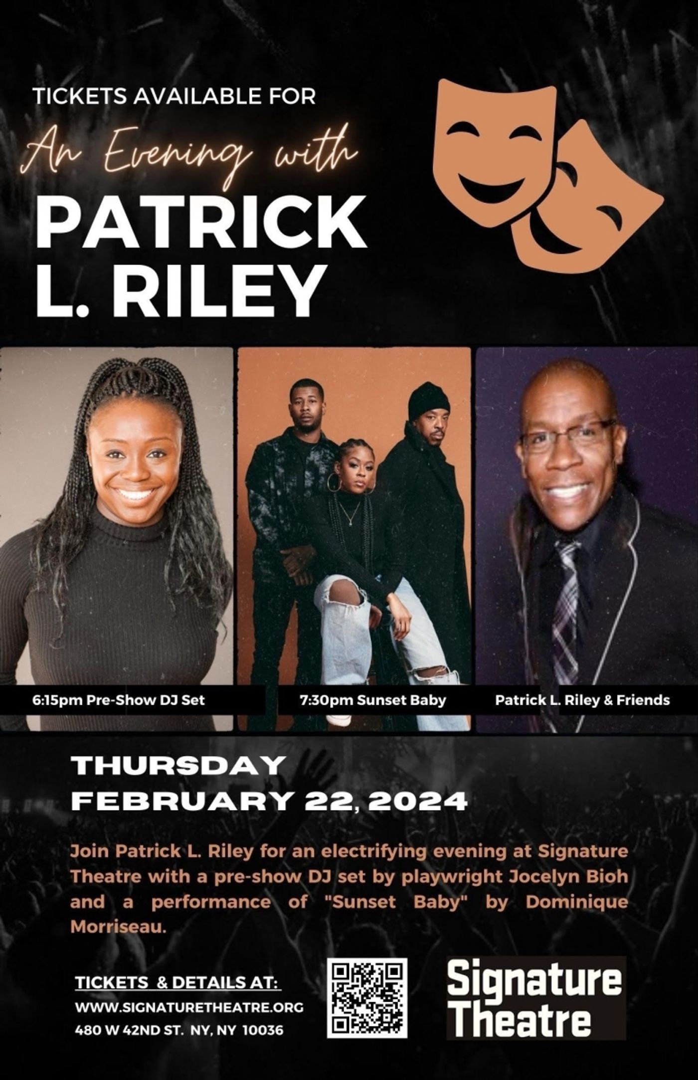 Signature Theatre to Host AN EVENING WITH PATRICK L. RILEY at SUNSET BABY This Thursday  Image