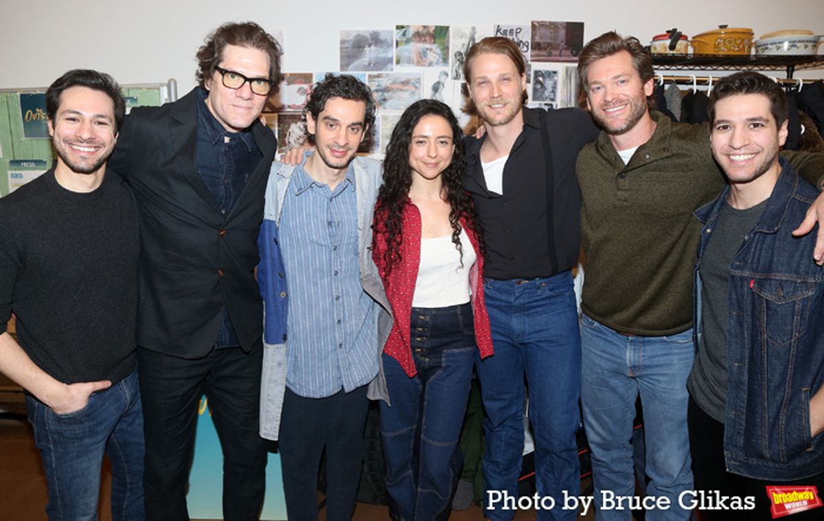 Co-Choreographer Jeff Kuperman, Book Writer Adam Rapp, Music & Lyrics, Musical Supervision & Arrangements/Orchestrations Justin Levine, Director Danya Taymor, Jamestown Revival's Jonathan Clay & Zach Chance and Co-Choreographer Rick Kuperman at 