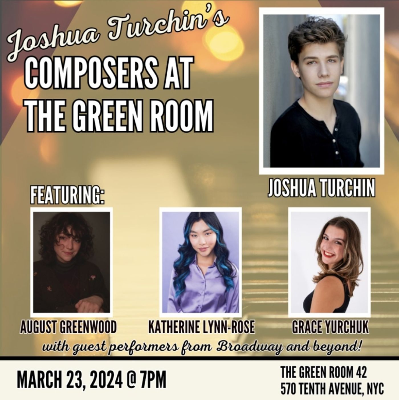 Joshua Turchin to Present COMPOSERS AT THE GREEN ROOM 42 in March  Image