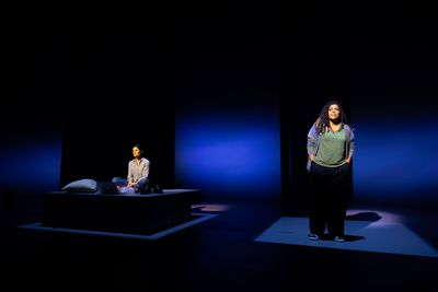 De’Adre Aziza (right) as Mel and Idina Menzel as Jesse in La Jolla Playhouse’s wo Photo