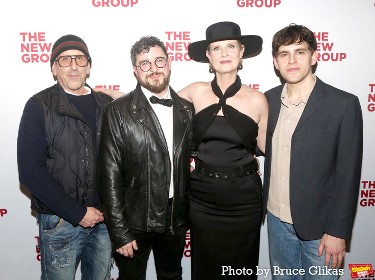 Director Scott Elliott, Playwright Jordan Seavey, Cynthia Nixon and Taylor Trensch at 