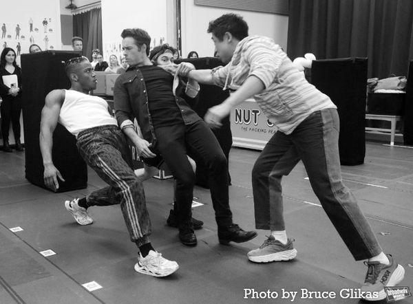 Corey Cott, Raymond J. Lee and the cast of 