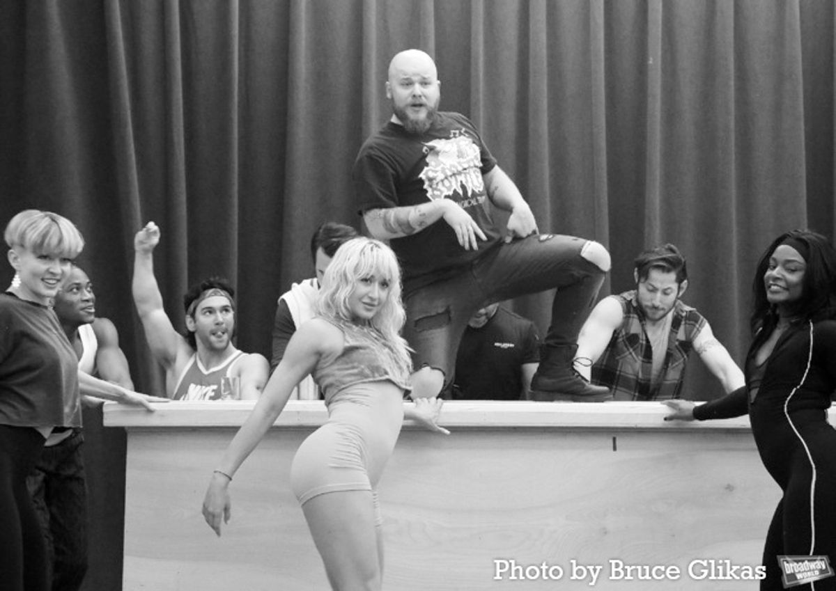 F. Michael Haynie and the cast of 'The Heart of Rock and Roll' at 