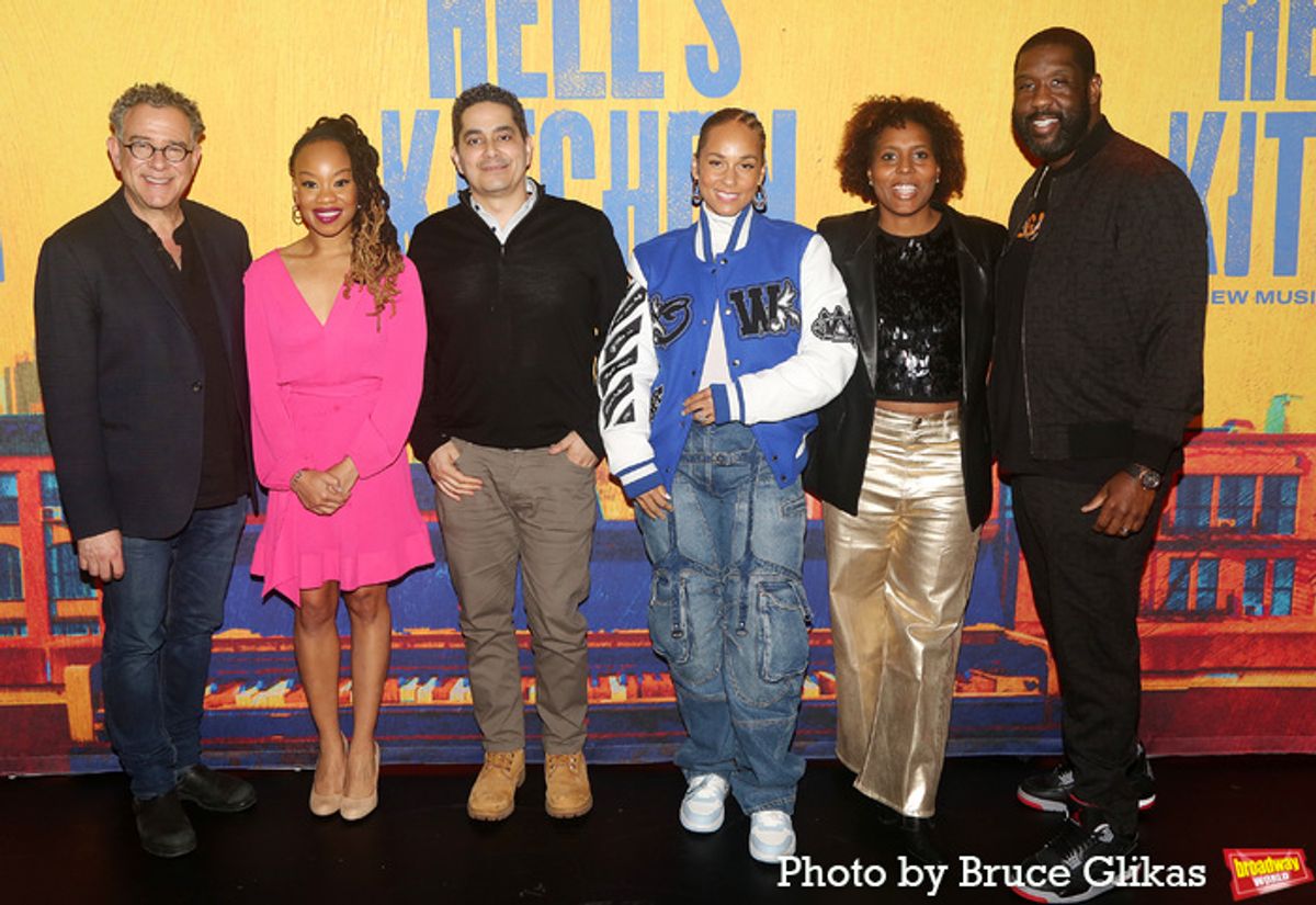 Director Michael Greif, Choreographer Camille A. Brown, Book Writer Kristoffer Diaz, Composer/Producer Alicia Keys, Moderator Salamishah Tillet and Musical Supervisor Adam Blackstone at 