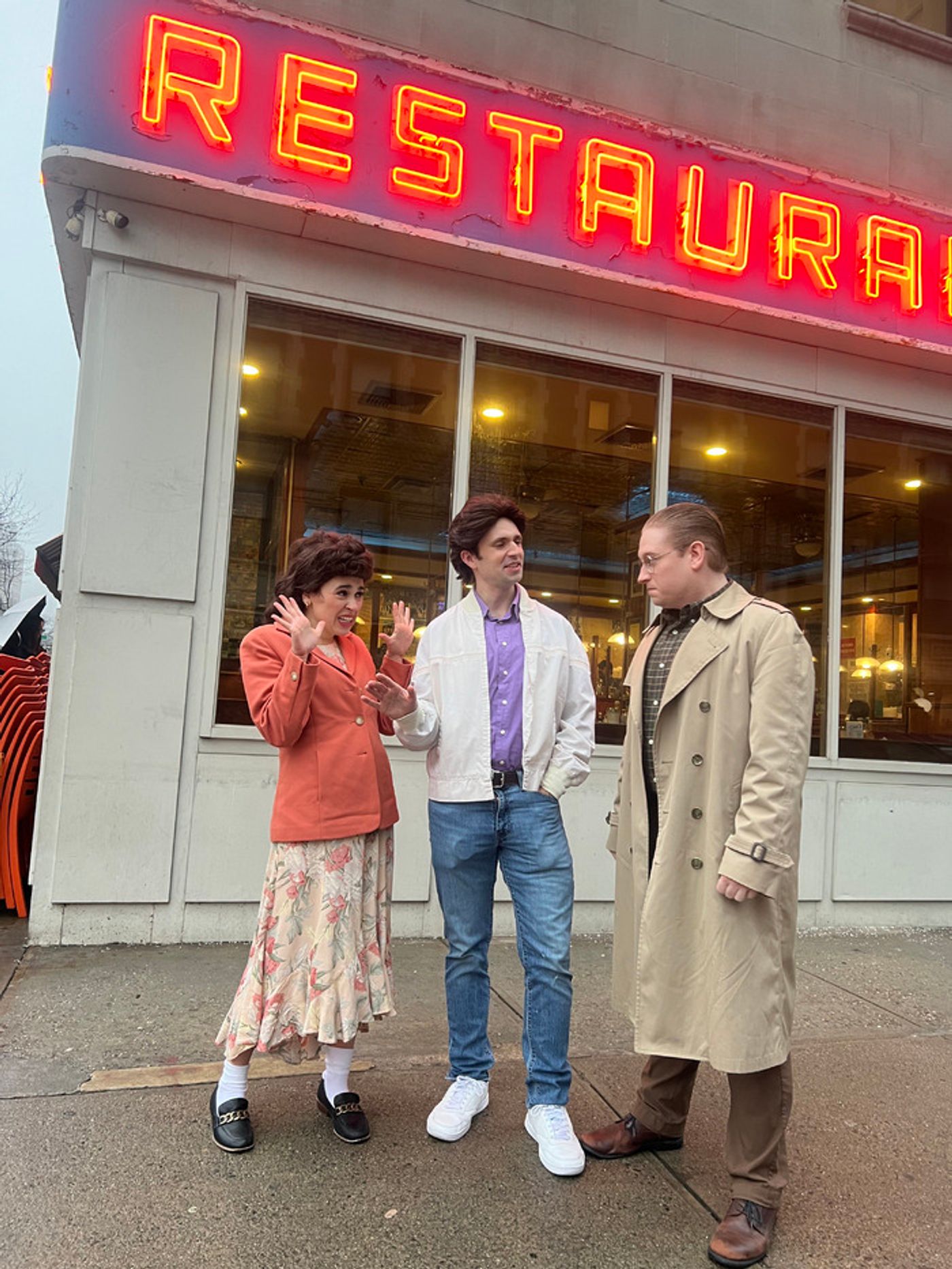 Photos: SINGFELD! Parody Musical Cast Poses at Tom's Restaurant Photos: SINGFELD! Parody Musical Cast Poses at Tom's Restaurant Image