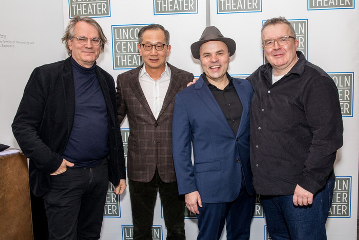 Bartlett Sher, Chair Kewsong Lee, J.T. Rogers and Tom Watson at 