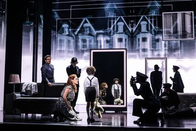 Adam Jacobs, Daniel Quadrino, Alison Luff, Olive Ross-Kline, and the ensemble Photo