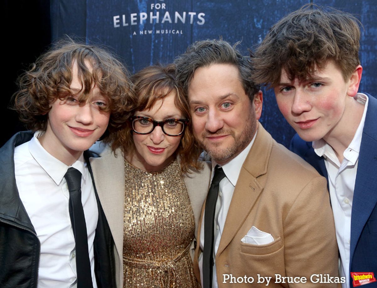 Director Jessica Stone, Christopher Fitzgerald and kids at 