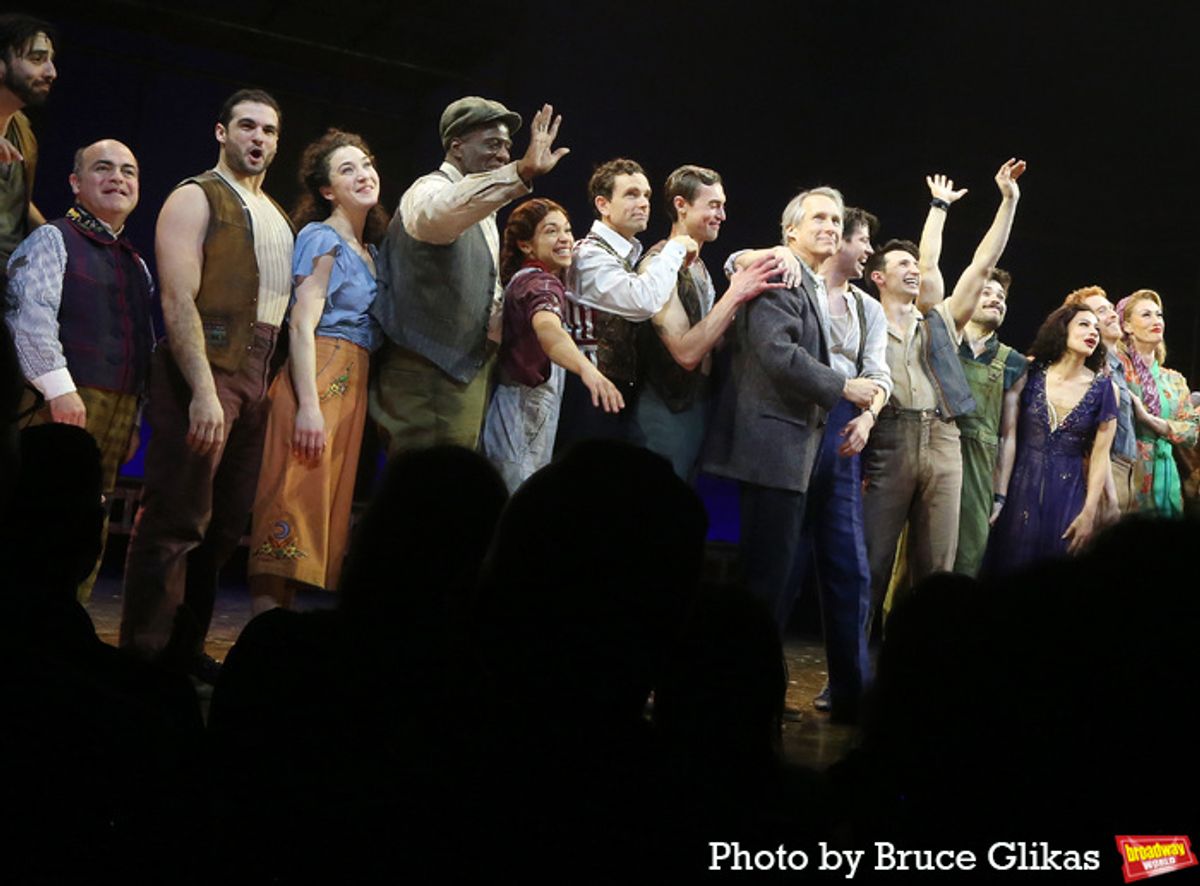 Joe De Paul, Stan Brown, Paul Alexander Nolan, Gregg Edelman, Isabelle McCalla, Sara Gettelfinger and The Cast of 'Water for Elephants' at 