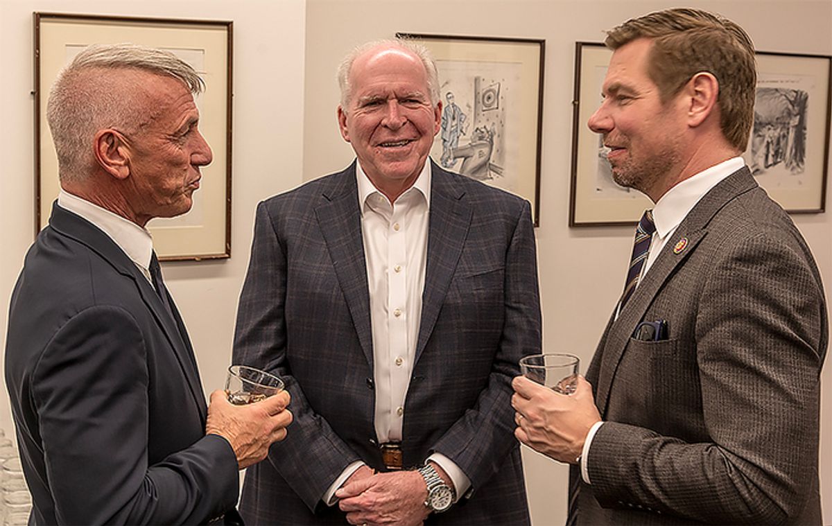 Sean Penn, John Brennan, and Eric Swalwell at 