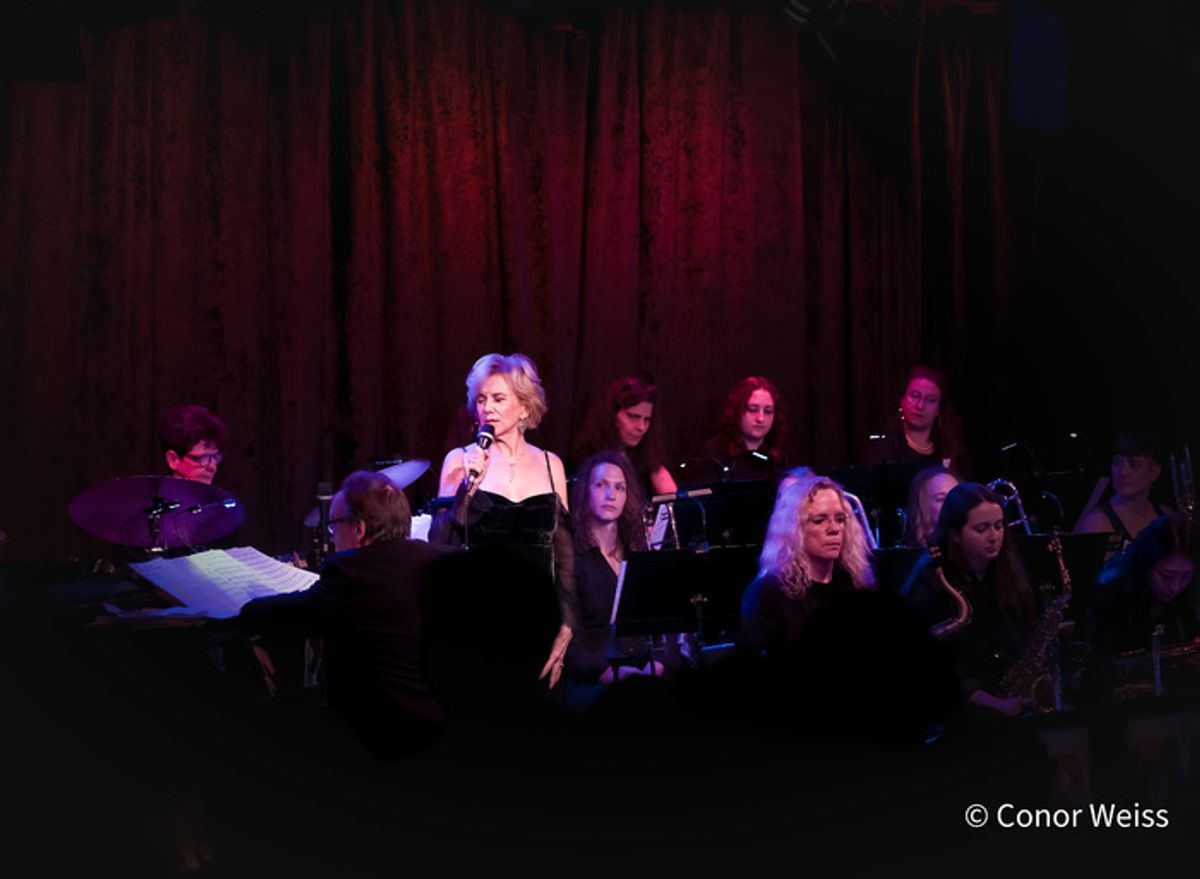 Linda Purl, music director Tedd Firth and the DIVA Jazz Orchestra. Photo credit: Conor Weiss at 