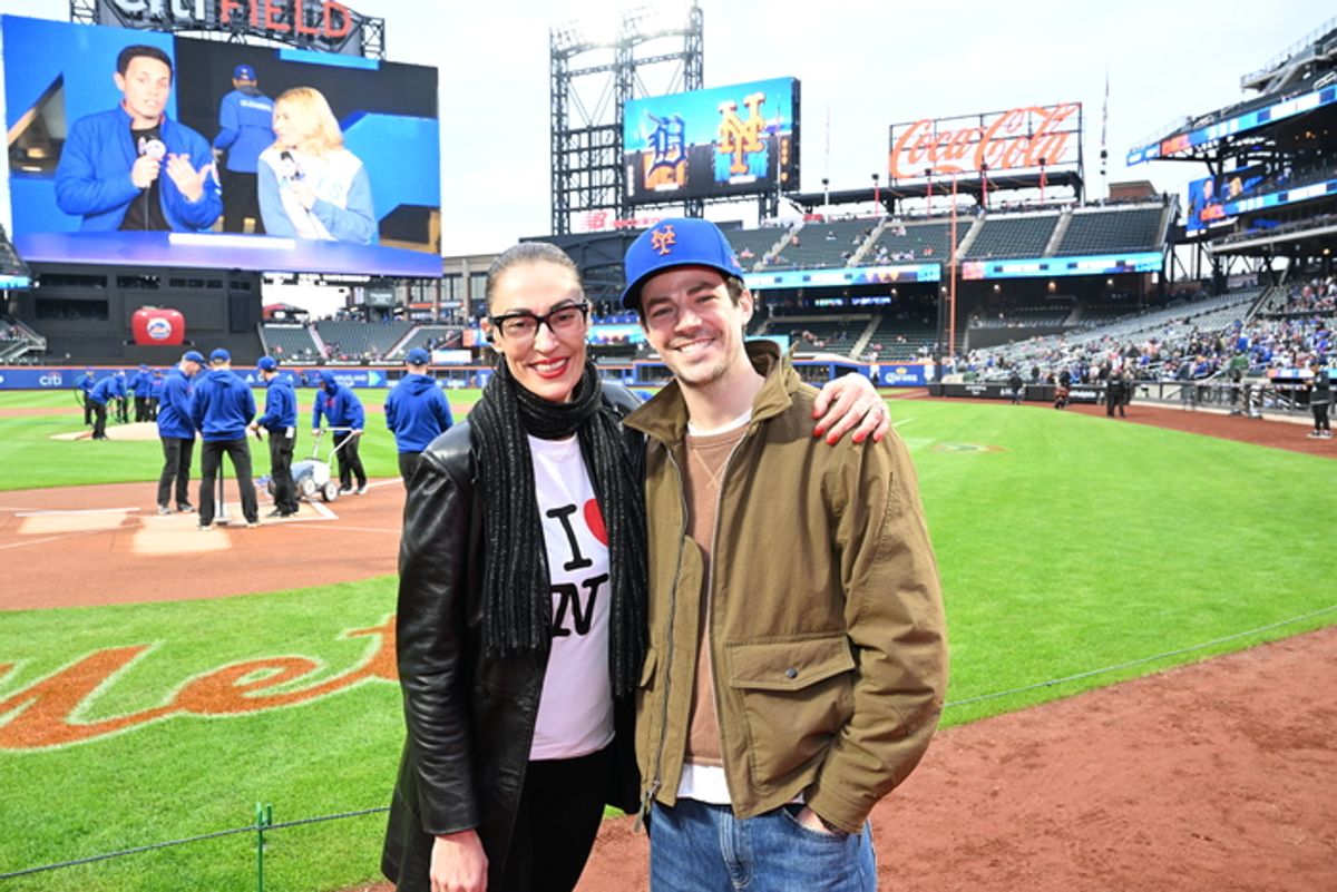 Grant Gustin and Sara Gettelfinger at 