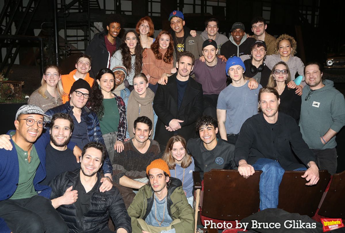 Producer Angelina Jolie, Producer Vivienne Jolie-Pitt, Original film star Matt Dillon, Joshua Boone, Dan Berry, Jason Schmidt, Sky Lakota-Lynch, Brody Grant, Emma Pittman, Brent Comer, Kevin William Paul, Daryl Tofa, Tilly Evans-Krueger, Jordan Chin, Milena J. Comeau, Barton Cowperthwaite, Tilly Evans-Krueger, Henry Gendron, RJ Higton, Wonza Johnson, Sean Harrison Jones, Maggie Kuntz, Renni Anthony Magee, SarahGrace Mariani, Melody Rose, Josh Strobl, Victor Carrillo Tracey, Trevor Wayne, Cast Member/Associate Choreographer Tilly Evans-Kreuger, Director Danya Taymor, Associate Director Miranda Cornell, Book Writer Adam Rapp, Music & Lyrics, Musical Supervision & Arrangements/Orchestrations Justin Levine, Music & Lyrics Jamestown Revival's Zach Chance, Associate Choreographer Kristen Carcone, Choreographers Jeff Kuperman and Rick Kuperman with the Company of 'The Outsiders' at 