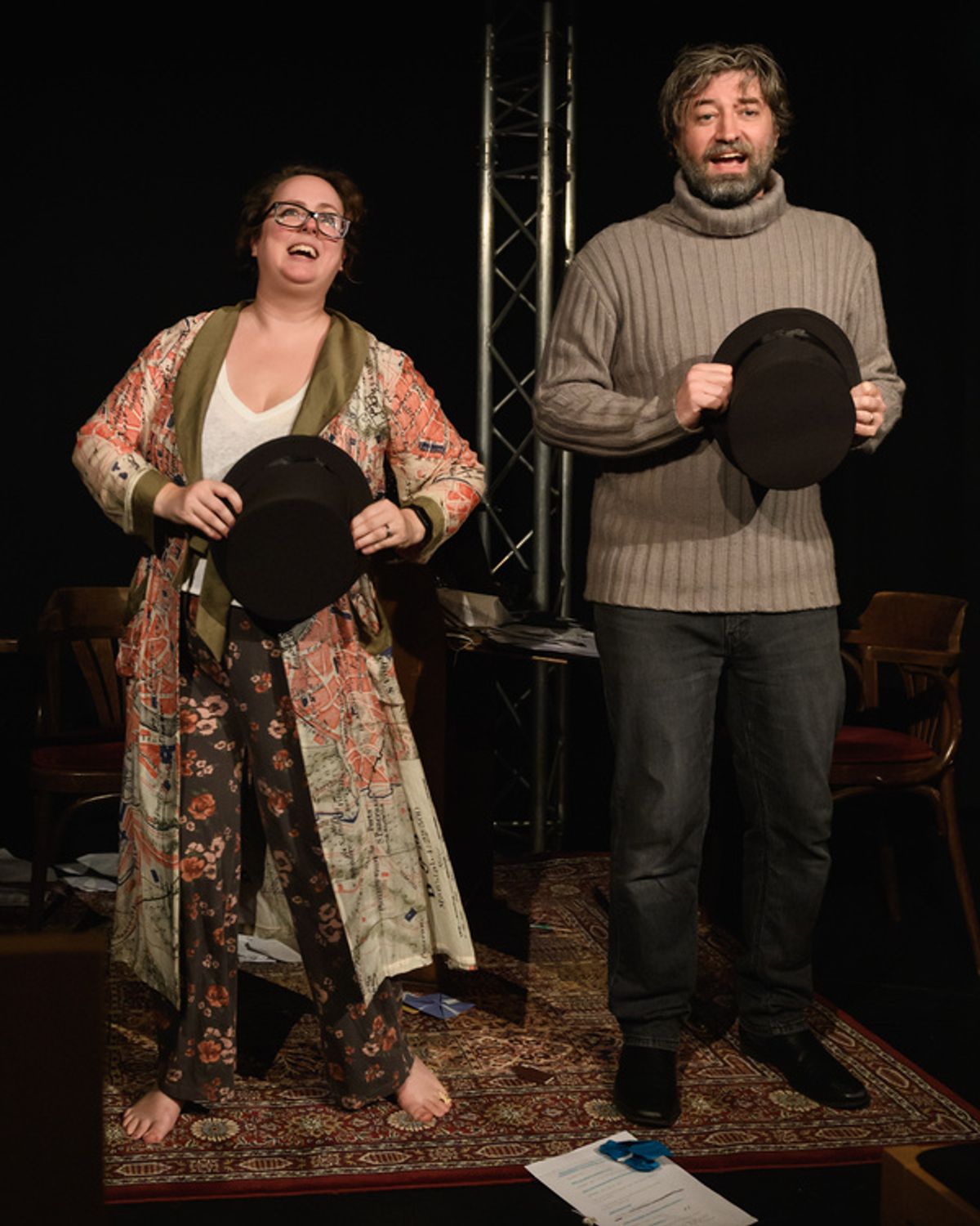 Musical theater is the shampoo/conditioner of the arts, promising both, and achieving neither.  Erin Murray Quinlan and Evan Quinlan in ''Brain Hemingway''  (Photo by Jane Hobson) at 