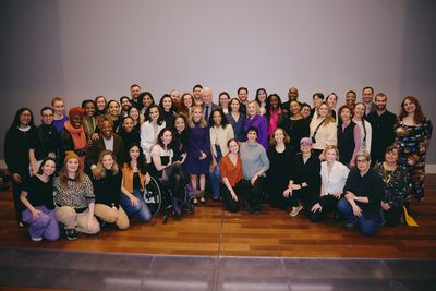 Hillary Clinton, Bill Clinton, and the company of Suffs Photo