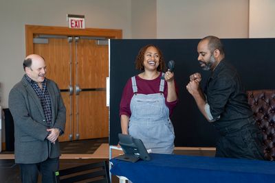 Jason Alexander, Olivia Denise Dawson, and Daniel Breaker  Photo