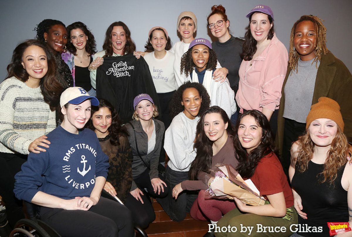 Melissa McCarthy poses with the cast of 'Suffs'  at 