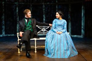 Chris Hutchison as Edward Fairfax Rochester and Melissa Molano as Jane Eyre Photo