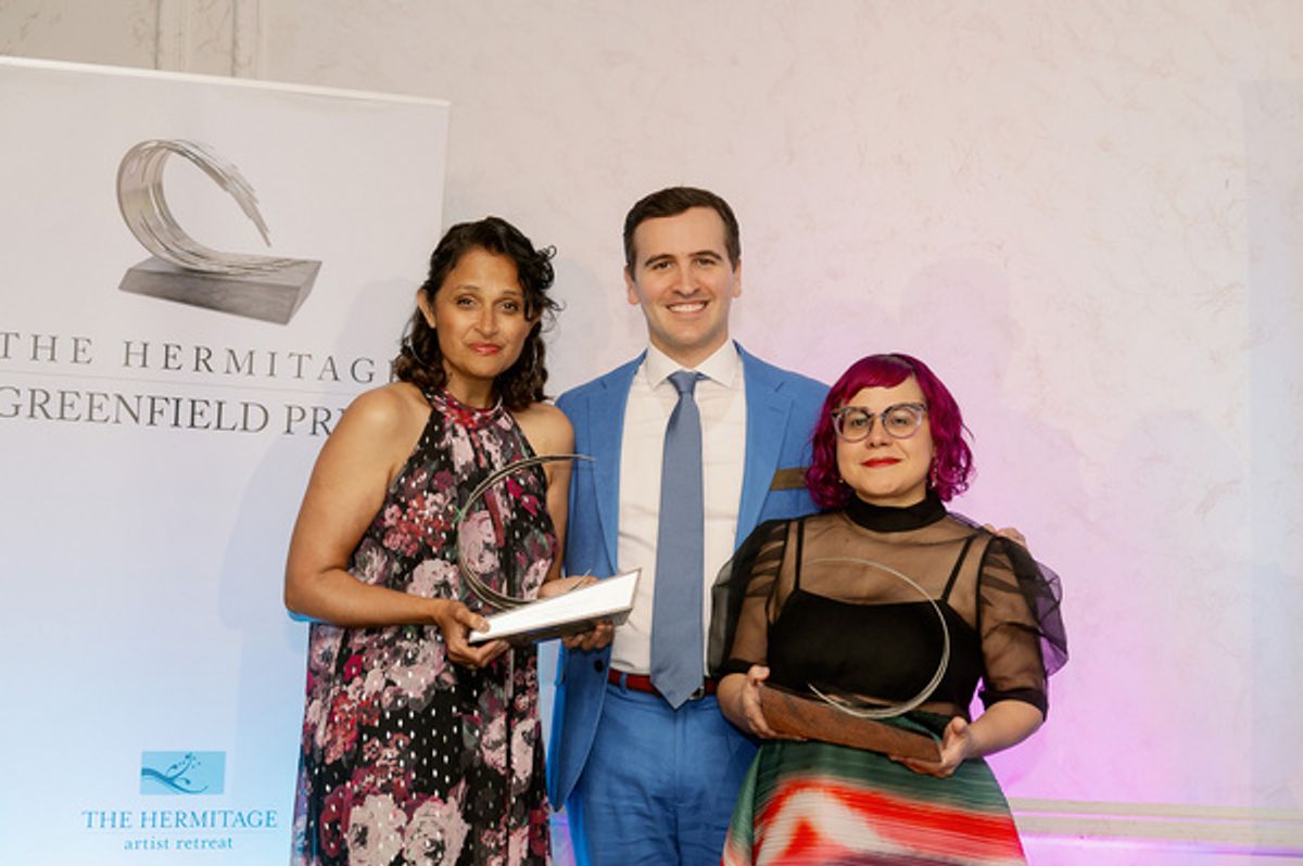 Deepa Purohit, Andy Sandberg, and Angélica Negrón at 